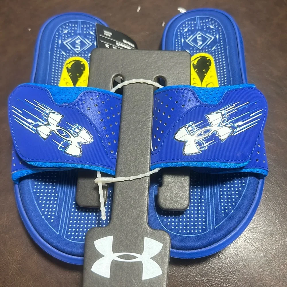 Under Armour Kids’ Mercenary Slides: BLUE: NEW WITH TAGS: SIZE 4